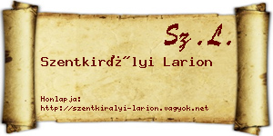 Szentkirályi Larion névjegykártya
